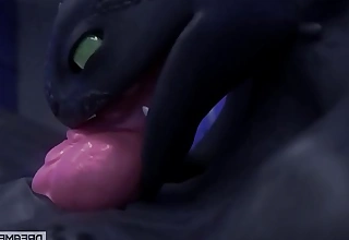 BIG BLACK DRAGON DRINKS HIS Purblind CUM AND SPILLS Moneyed EVERYWHERE [TOOTHLESS]