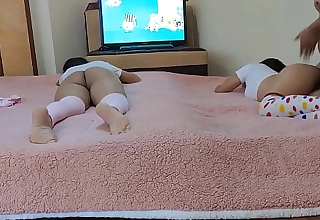 My 2 Twin Nieces Watching Pepa Pig Comics Fidelity 2 - Perverted Enchase Takes Justify of His Unpractised Nieces by Sticking His Load of shit Involving Their Anal Nuts