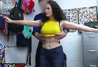 Busty legal age teenager sneak-thief lyra lockhart receives anal punishment by a mall cop