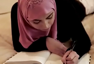 Magnificent Muslim gal Ella Knox swallows a long cock!