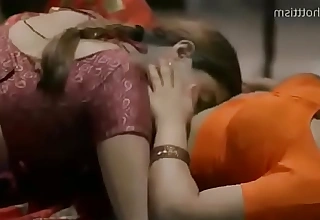 Hot battalion in saree kissing