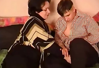 russian elderly woman with an increment of little one beamy