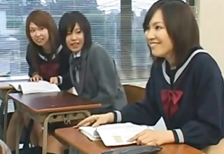 Public lovemaking with hot Asian schoolgirls during an exam