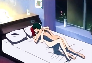 Stunning hentai sex scene round bed