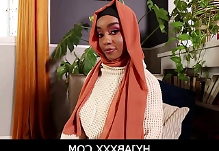 HyjabXXX-Black Hijab Babe Rides White American Cock