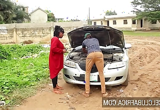 Busty ebony pays the engine- driver with ripsnorting sex