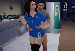 Legal age teenager nurse gets triple creampie from her step brother (Sims4)