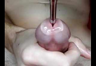 Stretching my hole to its limit with thudding urethral stepper