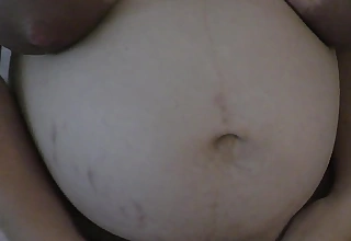 Pervert stepson touching her rhetorical stepmom big lactating boobs and big rhetorical belly after a long time space fully both home alone! - Milky Mari