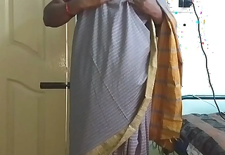 Desi indian tamil telugu kannada malayalam hindi horny white women vanitha wearing grey colour saree showing big boobs and shaved pussy press hard boobs press nip rubbing pussy masturbation