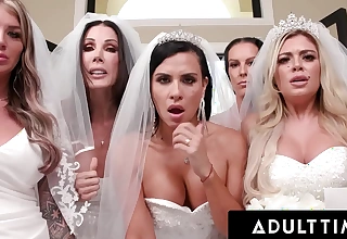 ADULT TIME - Big Titty MILF Brides Slit Big Dick Nuptial Wisdom With Mad as a March hare Reversal GANGBANG!