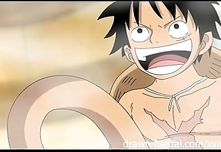 A handful of trace anime - luffy heats anent nami