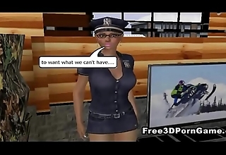 Sexy 3d mock officials officer rapine down